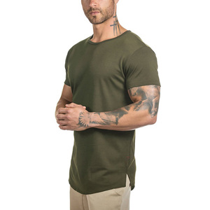 Camiseta de Manga Corta para Hombre, Cuello Redondo, Color Verde Oliva, Corte Regular, Color Sólido, Estilo Casual, Tejido de Punto - Product Image 2