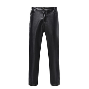 Hot Selling Men's <b>Canvas</b> Leather Pants Latest Design Autumn Winter Fashion Stylish Genuine Leather Mid Waist Straight Casual - Product Image 1