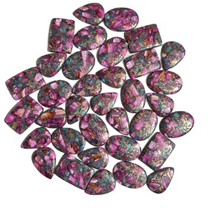 พลอยหลวมธรรมชาติขัดเงาสีชมพูหอยนางรมเทอร์ควอยซ์สำหรับทำเครื่องประดับรูปทรงผสม - Product Image 3