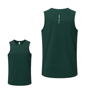 Débardeur athlétique vert forêt pour hommes, respirant, en spandex/polyester, vêtement de sport, de gym, de course, de fitness, de haute qualité - Product Image 1