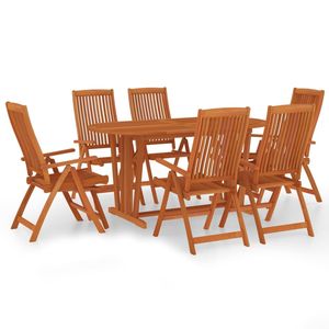 Grand ensemble de salle à manger de jardin en bois d'eucalyptus massif rougeâtre - Product Image 2