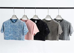 เสื้อยืดครอปคอกลมผู้หญิง สีดำล้วน ผ้าคอตตอนเจอร์ซีย์ แขนสั้น สวมใส่สบายๆ สำหรับฤดูใบไม้ผลิและฤดูร้อน ทรงปกติ ผ้าไม่ยับ - Product Image 6