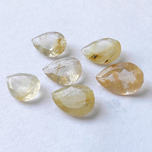 Gema auténtica de rutilo dorado facetada en forma de pera, calibrada, disponible en todos los tamaños - Product Image 5