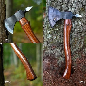 A&M ENTERPRISES Handmade Outdoor <b>Axe</b> with Curved <b>Wood</b> Handle Steel Spike Wholesale Spike <b>Axe</b> Set Forged Steel <b>Wood</b> Handle Knives - Product Image 6
