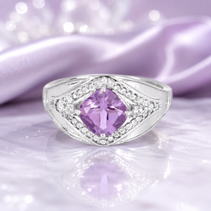 Anillo de Cóctel de Plata de Ley 925 con Baño de Rodio y Gema Azul Premium para Mujer - Product Image 3
