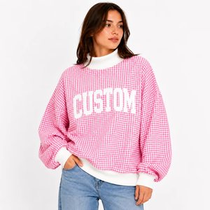 <b>Women</b> Oversized Mock Neck Sweatshirt <b>Fleece</b> Pullover 100% Cotton Solid Cozy Heavyweight Soft Breathable Weekend Errand Casual - Product Image 1