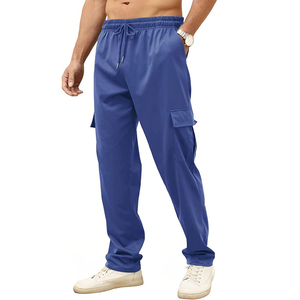 Pantalon de survêtement décontracté ample avec poches pour homme, pantalon cargo de sport, pantalon athlétique à bas ouvert, joggers - Product Image 5