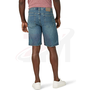 Shorts en jean délavé léger pour homme ZESHAN MAVERICK, taille haute, coupe large, style vintage, coupe-vent, 100 % coton, automne-hiver - Product Image 3