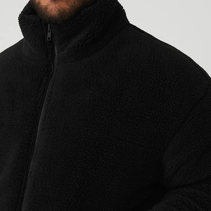 Veste polaire Sherpa zippée pour homme, personnalisable avec logo, de haute qualité, vente en gros, veste d'hiver vierge en laine personnalisable - Product Image 4