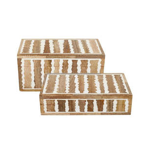 Boîte de rangement en bois d'acacia massif faite à la main Artisanat décoratif en bois écologique avec finition élégante pour enseignes murales et boîtes en bois - Product Image 4