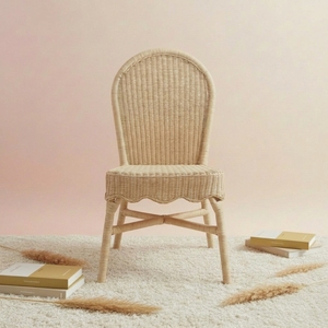 Chaise de salle à manger en rotin naturel tressé à la main, écologique, rustique, vintage, pour restaurant, café, terrasse, sans accoudoirs - Product Image 4