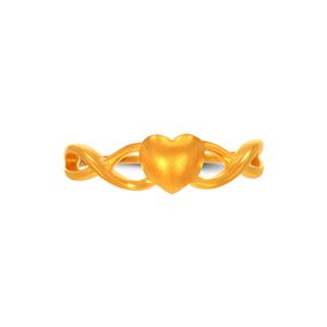 Anillo de Oro Heartwave Premium de 18K, Anillo Abierto con Corazón para Mujer, Diseño Minimalista de Amor, Joyería Fina Elegante - Product Image 3