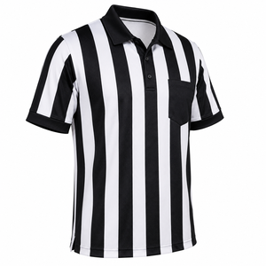 Custom Referee American Football Polo Shirt Solid Color Dry Fit Team Apparel 100% <b>Polyester</b> Short Sleeve Court Match Official - Product Image 3