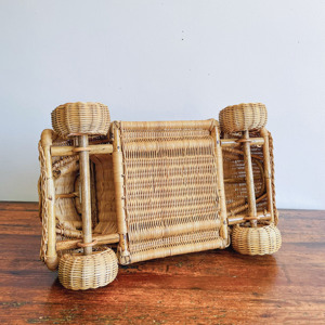 Beetle car from sustainable rattan excellent quality miniature cars kids play toy vehicles - Product Image 4