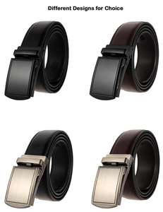 Ceinture en cuir de vachette JECCON pour homme, style décontracté, boucle en alliage, imprimée, durable, largeur 38 mm, motif uni, modèle à détection par aiguille - Product Image 2