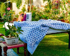 Indian Floral Block Print 300tc Pure Cotton Handcrafted Reversible Bedding <b>Set</b> Bohemian Style Washable Breathable Sustainable - Product Image 4