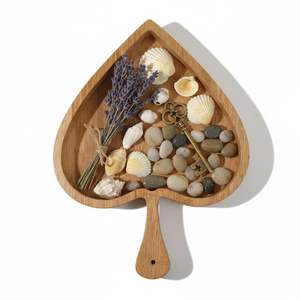 Plateau de service en bois en forme de feuille, artisanal, en bois naturel poli, durable, portable, écologique, à vendre - Product Image 3