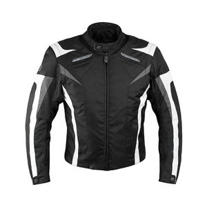 Blouson de moto pour homme à manches longues, noir et blanc, impression réfléchissante, coupe-vent, toutes saisons, style adulte - Product Image 1