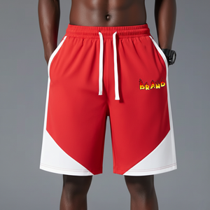 New Arrival Men's Short 100% Cotton Fleece 2 Tone Quick Dry High Street Style <b>Elastic</b> Waist Comfortable Streetwear Hip Hop Short - Product Image 1