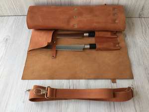 Sac de rangement pour couteaux en cuir véritable de luxe, résistant aux odeurs, durable, pour les professionnels de la cuisine, LSKR-0113 - Product Image 3