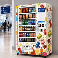 Distributeur automatique de snacks et de boissons avec livraison par ascenseur, écran tactile et stockage réfrigéré