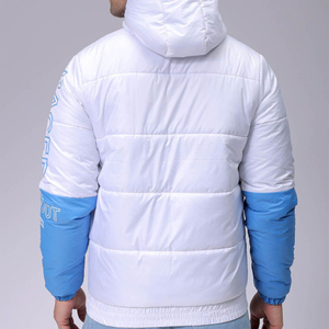 Chaqueta acolchada de invierno para hombre, talla grande, personalizada OEM, impermeable, cortavientos, con capucha y cremallera, bordada, informal, para nieve, senderismo. - Product Image 2
