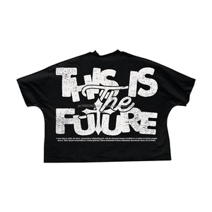 Camisetas de Alta Calidad Estilo Streetwear con Efecto Desgastado por el Sol, Lavado Ácido, Oversize, Personalizadas con Pedrería, para Hombre - Product Image 3