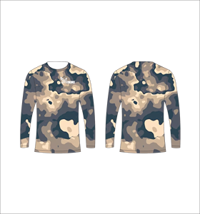 T-shirt à manches longues camouflage pour homme FERNICIOUS, séchage rapide, coupe classique, col rond, haut décontracté de sport, vente en gros, OEM personnalisé - Product Image 1