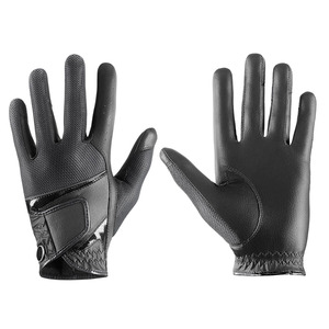Guantes de Montar a Caballo de Cuero Genuino Negro, Talla L, Producto de Última Moda, Transpirables - Product Image 1
