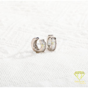Pendientes de Plata de Ley 925 con Diamante Moissanita Rectangular, Joyería de Moda Premium para Compradores Mayoristas - Product Image 3