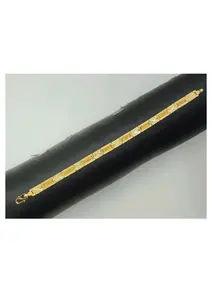 สร้อยข้อมือลายเรขาคณิตชุบทอง 22K พร้อมลวดลายพื้นผิว สร้อยข้อมือดีไซน์หรูหราสำหรับผู้ชายและผู้หญิง - Product Image 2