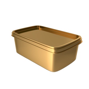 Caja cuadrada moderna Caja de mantequilla de metal pulido dorado Caja de vajilla Caja de almacenamiento de metal a un precio más bajo - Product Image 1