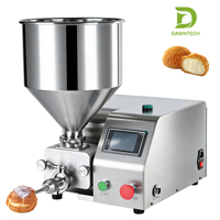 Máquina de llenado de decoración de helado de mermelada de yogur de pastel automático Manual de escritorio de Control PLC pequeño de acero inoxidable Mini