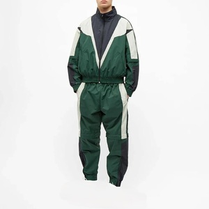 Nouvel ensemble de survêtement homme 2026 vert color-block, coupe régulière, style sportif respirant, col rabattu, pour l'automne - Product Image 3