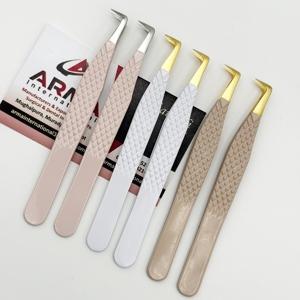 Pince à cils volume 90 degrés en acier inoxydable durable, pointe fine pour extensions de cils, avec marque privée - Product Image 3