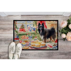 Paillasson de chien de berger belge Cookie de Noël antidérapant intérieur extérieur 18H X 27W tapis à poils bas lavable pour entrée porte d'entrée - Product Image 2