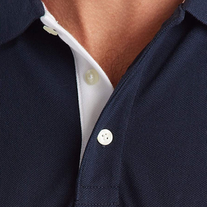 Chemise à manches longues en tricot uni pour homme, décontractée, boutonnée, bleu marine, rouge, blanc - Product Image 5