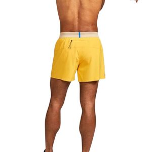 Shorts de sport jaunes extensibles pour entraînement intensif, gym, course à pied, vêtements de sport, polyester léger - Product Image 2