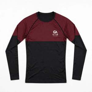 GYM ACTIVE T-shirt de compression colorblock pour homme, anti-transpiration, hauts d'entraînement, chemise décontractée, sous-vêtements thermiques anti-transpiration, col ras du cou profond - Product Image 6