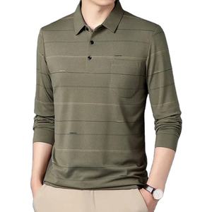 <b>Men's</b> POLO <b>Shirt</b> Summer Fashion Simple Stripes Breathable Comfortable Casual <b>V</b>-<b>Neck</b> Slim Button-Up Short-Sleeved Tops - Product Image 4