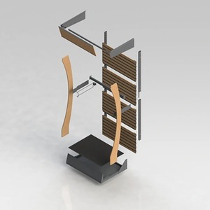 Custom Asian Style Slatwall Display <b>Stand</b> with Easy Assembly Desktop Installation Heavy <b>Weight</b> Metal Construction - Product Image 2