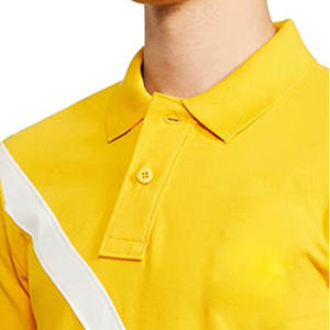 Camiseta Deportiva para Hombre, Color Amarillo Mostaza Premium con Rayas Diagonales Blancas |   Ropa Deportiva Urbana Transpirable de Secado Rápido para Gimnasio y Negocios - Product Image 4