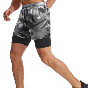 กางเกงวิ่งผู้ชายแบบ 2 in 1 พร้อมซับในรัดรูป กางเกงออกกำลังกาย มีช่องใส่โทรศัพท์ ขายส่ง รับผลิตแบบ OEM - Product Image 3