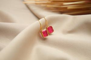 Boucles d'oreilles vintage en argent sterling 925 avec rubis, bijoux artisanaux en pierres précieuses, cadeau élégant pour elle, fête des mères, anniversaire - Product Image 5