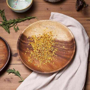 Assiette de service ronde en bois naturel fait main, plateau de service en bois sculpté à la main, vaisselle pour la maison et la décoration de mariages - Product Image 5
