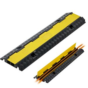 Rampa Protectora de Cables con Capacidad de 22,000 Lbs/axiel, Cubierta de Goma Resistente para Cables y Mangueras, 1.3 x 1.2 Canales, Producto de Advertencia de Tráfico - Product Image 1