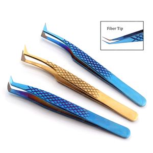Punta de fibra de agarre de diamante multifuncional antiestático no corrosivo pinzas para pestañas extensiones de pestañas logotipo personalizable herramienta de belleza - Product Image 1
