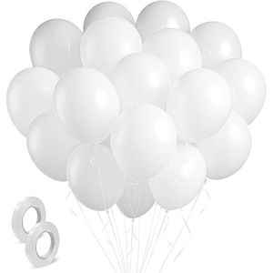 Palloncini Bianchi da 12 Pollici, Confezione da 100, Decorazioni per Feste di Compleanno, Matrimoni, Lauree, Sfondo per Feste - Product Image 1
