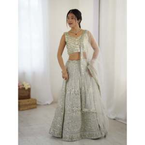 Designer Lehenga Choli for Weddings and Parties Featuring Sequence Work - Product Image 1