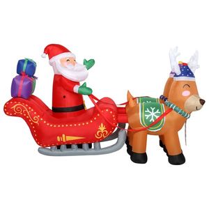 7ft 8pcs LED Lights 24W Double Deer Cart Santa Model Christmas Garden Elk Decoration Outdoor Holiday Yard Inflatable Decorations - Product Image 5